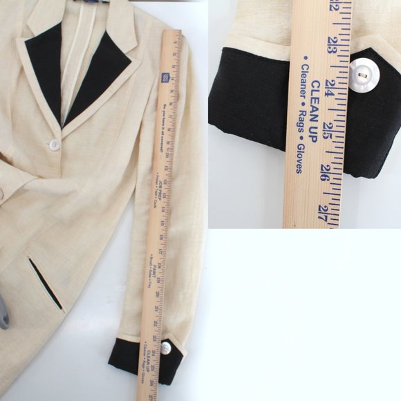 VTG Ralph Lauren Linen Victorian Walking Coat Puff Sleeve MOP Buttons Long 6 - Picture 13 of 16